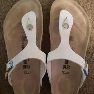 White Gizeh Birkenstocks